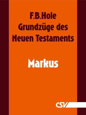 cover image of Grundzüge des Neuen Testaments--Markus